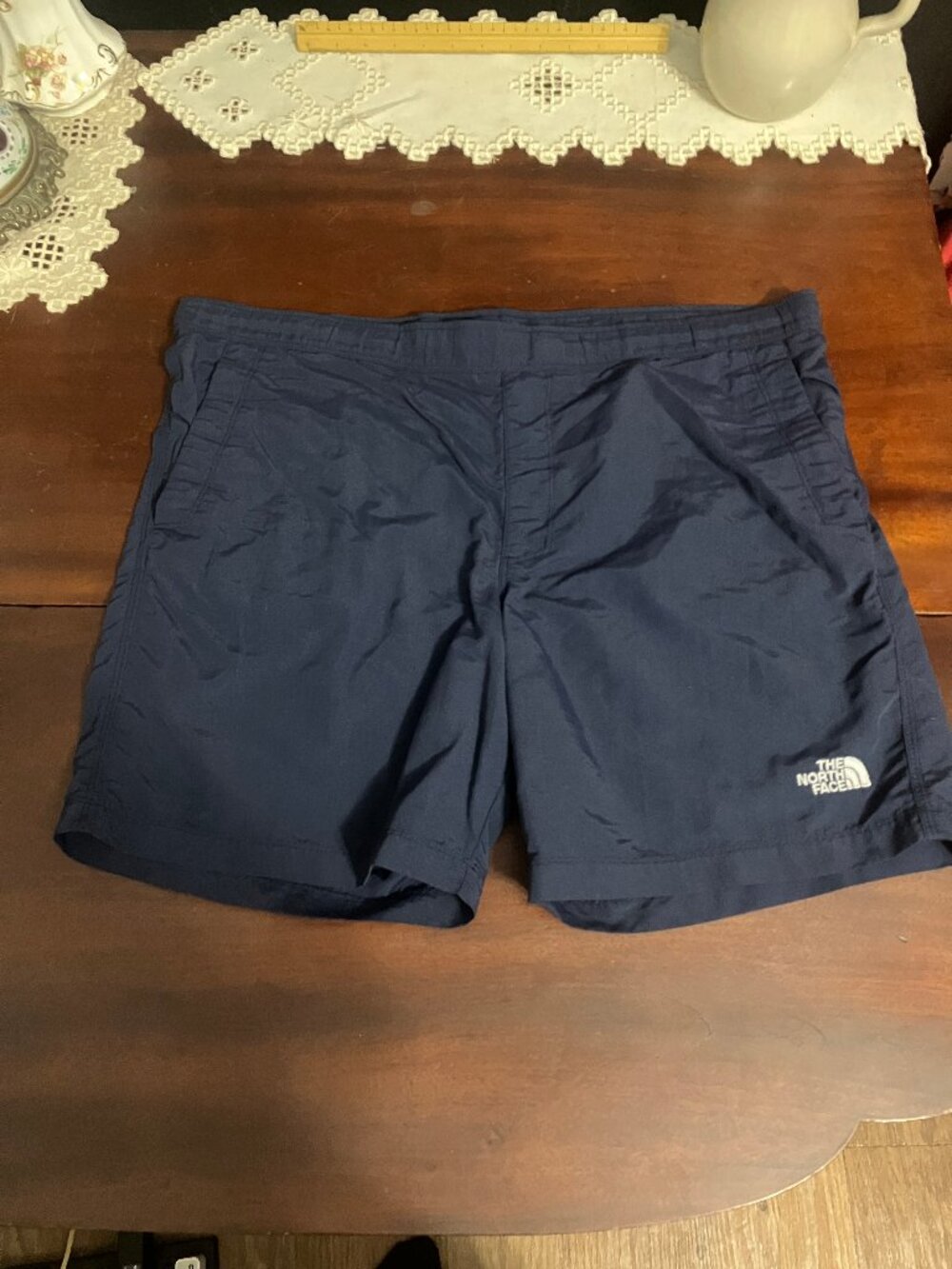North Face Navy Blue Shorts with Inner Drawstring & Back Zipper Pocket Medium